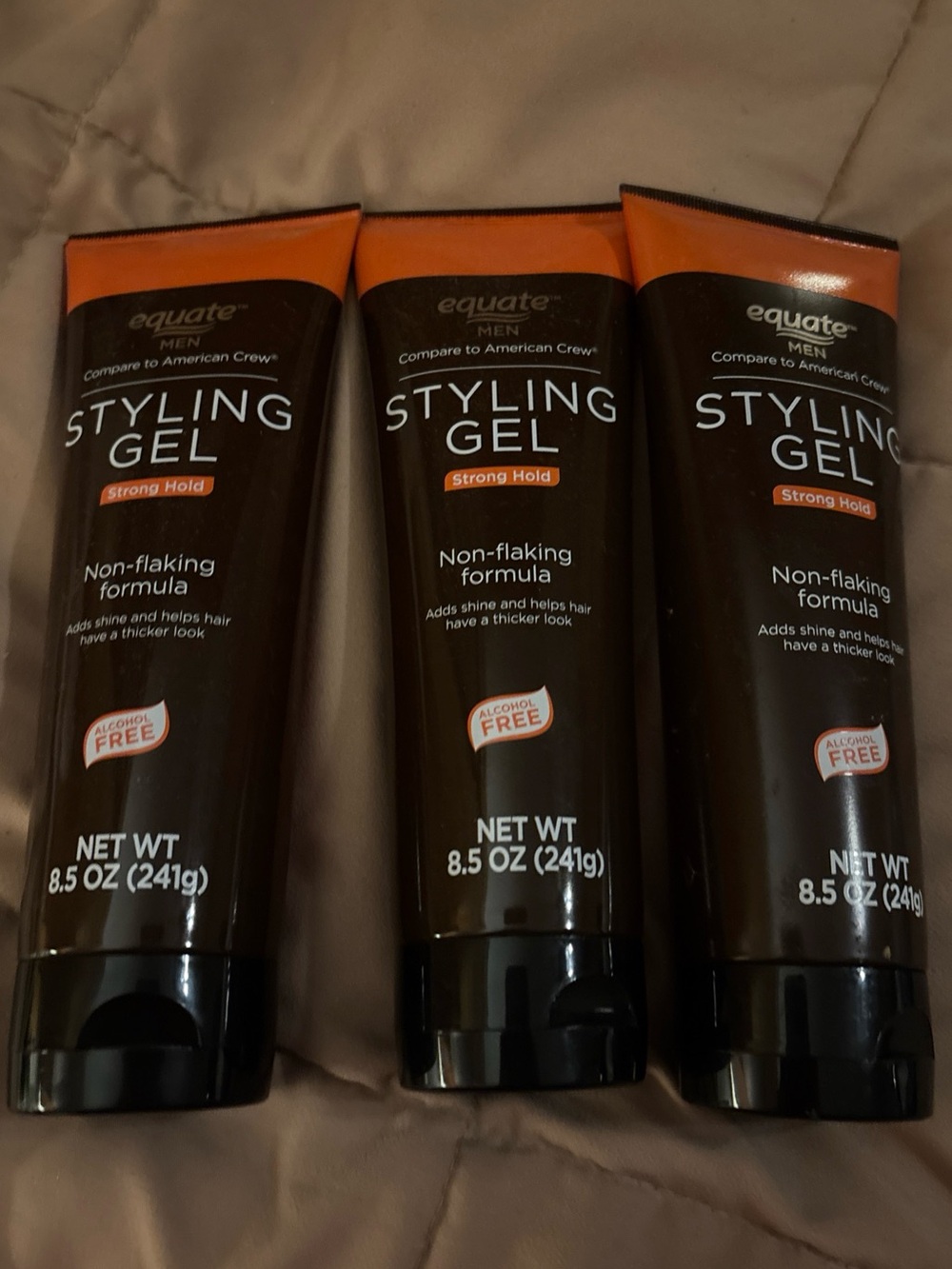 Lot of 3 equate styling gel strong hold for men-new